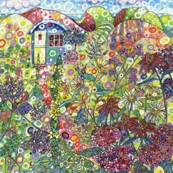 Vierkante puzzel Blauwe huisje 1000 stukjes