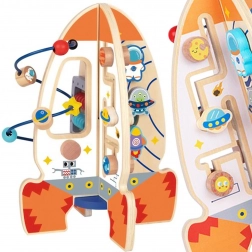 Velika lesena večnamenska izobraževalna igrača Raketa znamke Tooky Toy