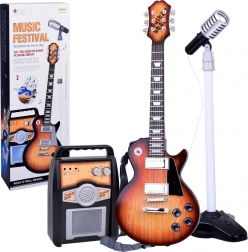 Electric Guitar with Microphone and Amplifier for Kids Karaoke
