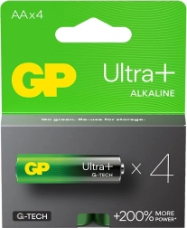 Alkalické baterie GP Ultra+ AA 4 ks