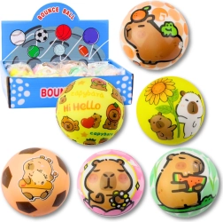 Foam bouncing ball with capybara motif 6.5 cm