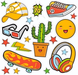 YO iron-on stickers – small sheet with summer motifs