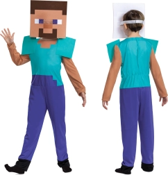 costume pour enfants Steve de Minecraft 109–126 cm (4–6 ans)