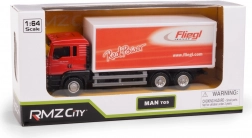 Metalmodel af MAN TGS lastbil med FLIEGL-trailer 1:64