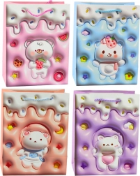 Paper gift bag with teddy bear, pastel colors 23 × 18 × 10.5 cm