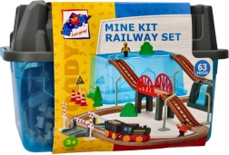 Set treno giocattolo per bambini con 63 pezzi