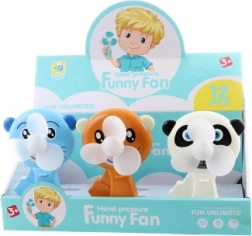 Kids' manual handheld fan with animals, 12 pcs