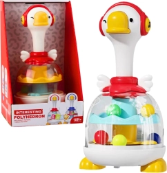 Boben s kroglicami gos – rdeča interaktivna vrteča igrača