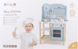 VIGA PolarB Wooden Play Kitchen with Accessories – Blue