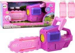 Pink chainsaw-shaped bubble machine