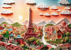 Puslespil Trefl Paper Art: Paris 1000 brikker