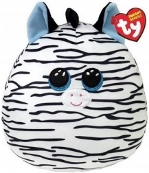 Plysset kramme- og squishy TY-zebra 22 cm