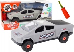 Montažni avto za otroke z izvijačem – siv