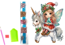 diamond painting on canvas Christmas elf 23 × 30 cm