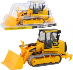 Tracked bulldozer for kids with wide movable bucket – yellow