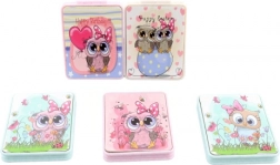 Miroir de poche avec hiboux