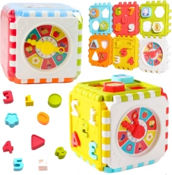 Educational Cube with Numbers and Clock