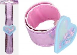 Náramek srdce s glitrem 21,5 cm