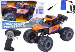 Children's Orange Off-road RC Car with Shock Absorbers