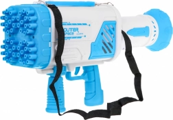 Bubble gun for kids 3+ with fan and solution – Blue