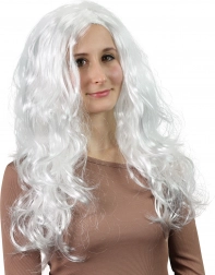 angyal paróka hosszú, fehér, hullámos hajjal