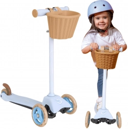 EVO children's three-wheel scooter with basket Mini Cruiser blue