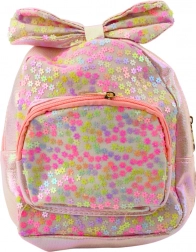 Zaino per bambini rosa con fiocco e paillettes