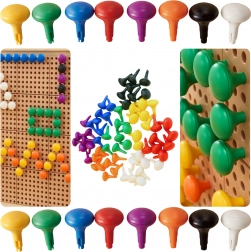 Masterkidz Jumbo Pegs for STEM Board, 64 pcs – 8 colors