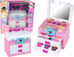 Ružičasti i bijeli dječji kovčeg za ljepotu