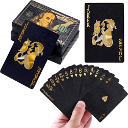 Black plastic playing cards with elegant design 54 cards