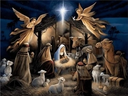 Diamantmalerei Heilige Nacht in Bethlehem 30 × 40 cm