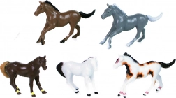 Set of plastic horses 5 pcs in a bag