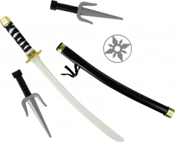 Zestaw Ninja z nożami i gwiazdkami do rzucania