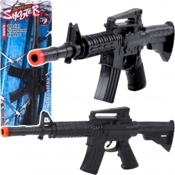 Gyerekjáték – mechanikus puska lövéshanggal, fekete 32 cm