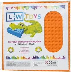 L-W Toys grande base da costruzione 50 × 50 punti arancione