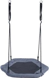 ECOTOYS šesterokotna gugalnica štorkljino gnezdo siva