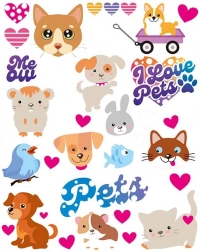 iron-on animal patches – large sheet 20 × 30 cm