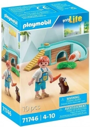 PLAYMOBIL garçon avec cochons d’Inde et maisonnette pour rongeurs
