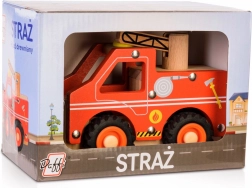 leseni gasilski avto z gumijastimi kolesi