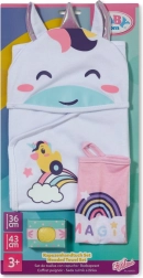 Baby born towel set with unicorn and rainbow