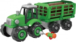Screw-together tractor with wood trailer 32 cm