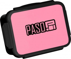 Paso lunchbox zwart‑roze 650 ml