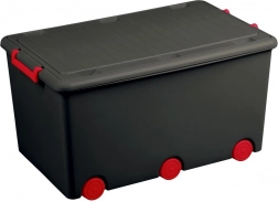 Multi-purpose toy storage box on wheels Tega grey