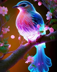Diamantmaling magisk fugl 30 × 40 cm