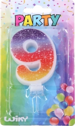 Candela da festa numero 9 stelle