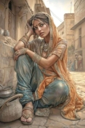 Diamantmaling arabisk kvinde 30 × 40 cm