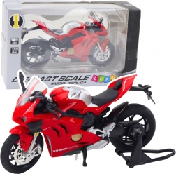 Moto sportiva in metallo 1:12 con luci e suoni – rossa