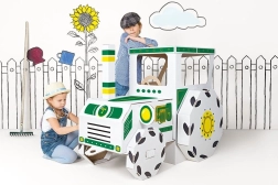 Large cardboard tractor for children