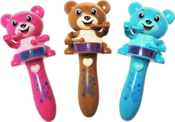 Pluchen beertje met trommel met licht en melodie