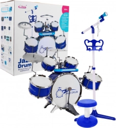 Kids' musical set with drums, keyboard and microphone 3+ – Blue